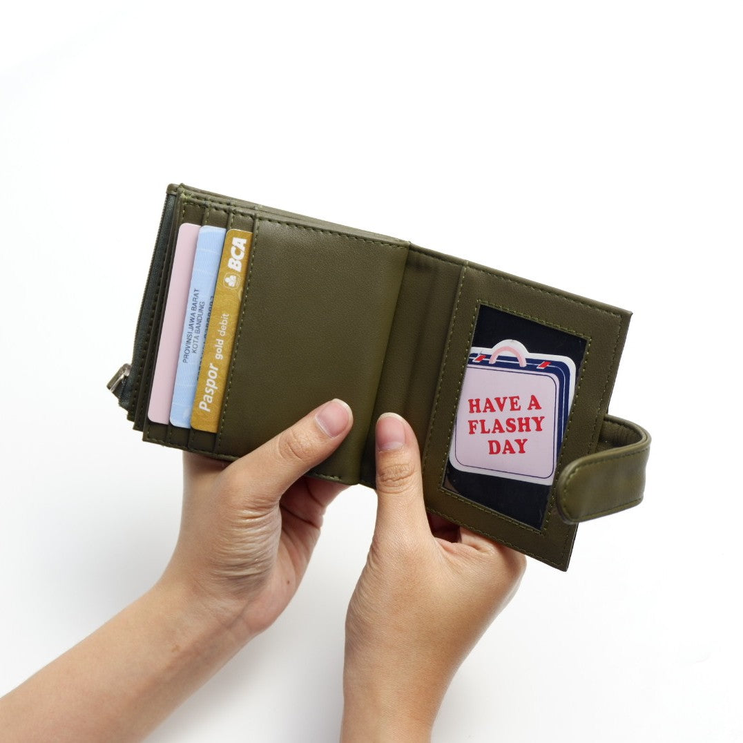 Flashy Dompet Lipat Wanita Vorell Hijau Olive