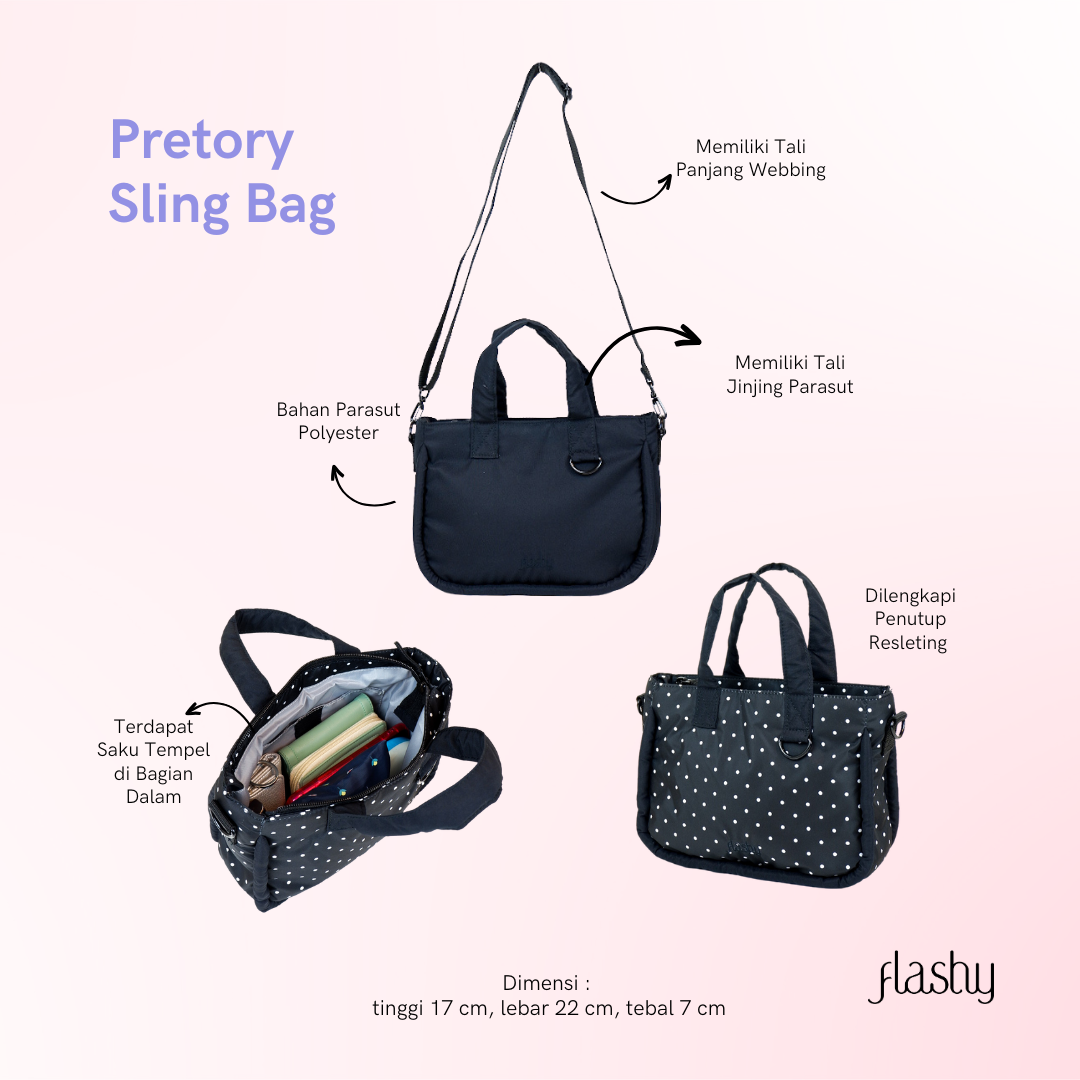 Flashy Tas Selempang Pretory Hitam Polos
