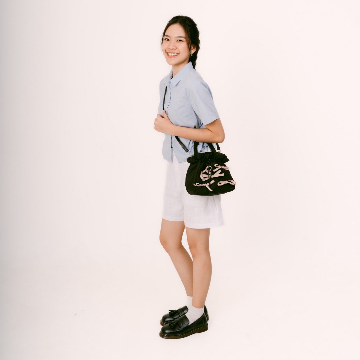 Flashy Tas Serut Wanita Cottrail Pita Krem Tua