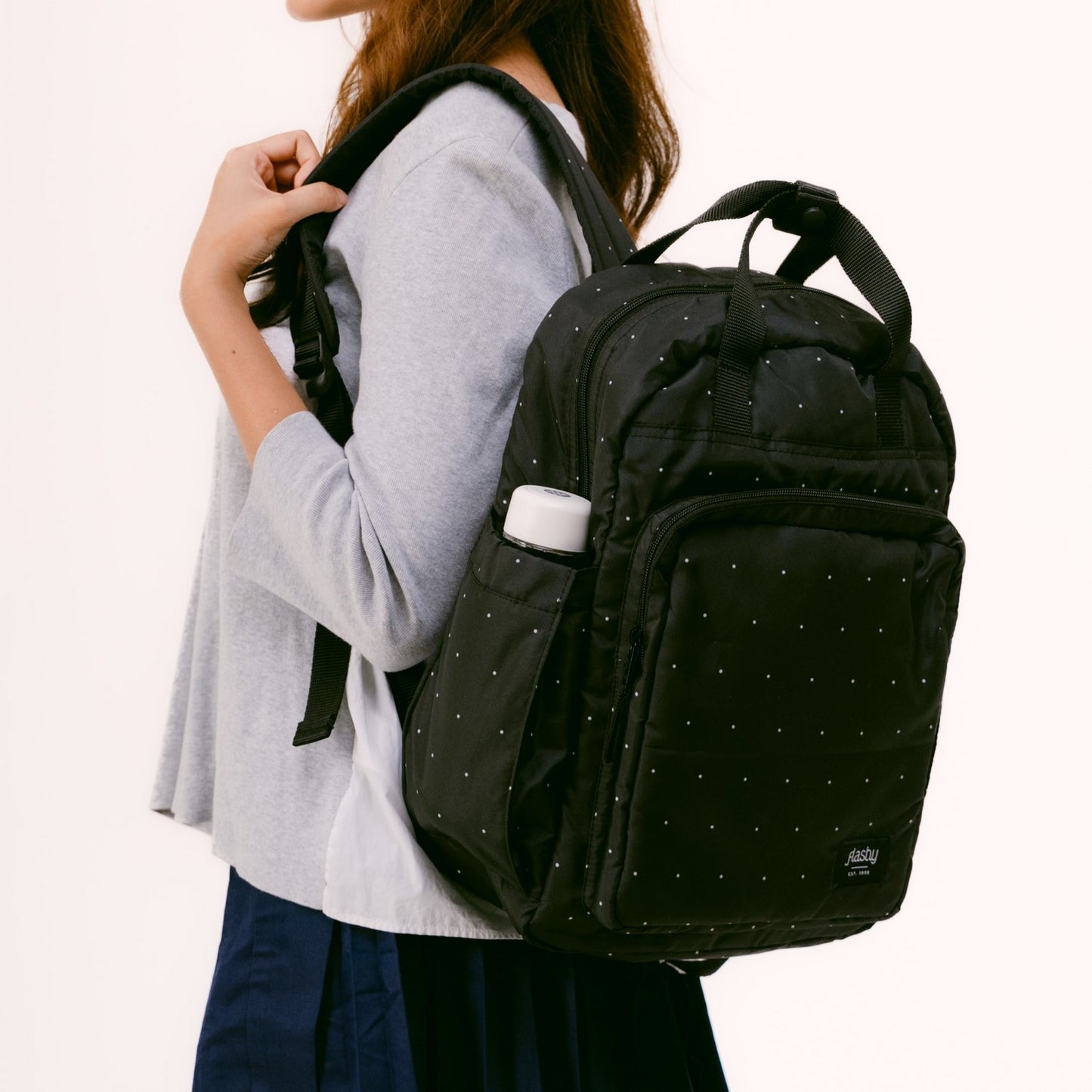 Flashy Tas Ransel Helvilo Hitam Polkadot