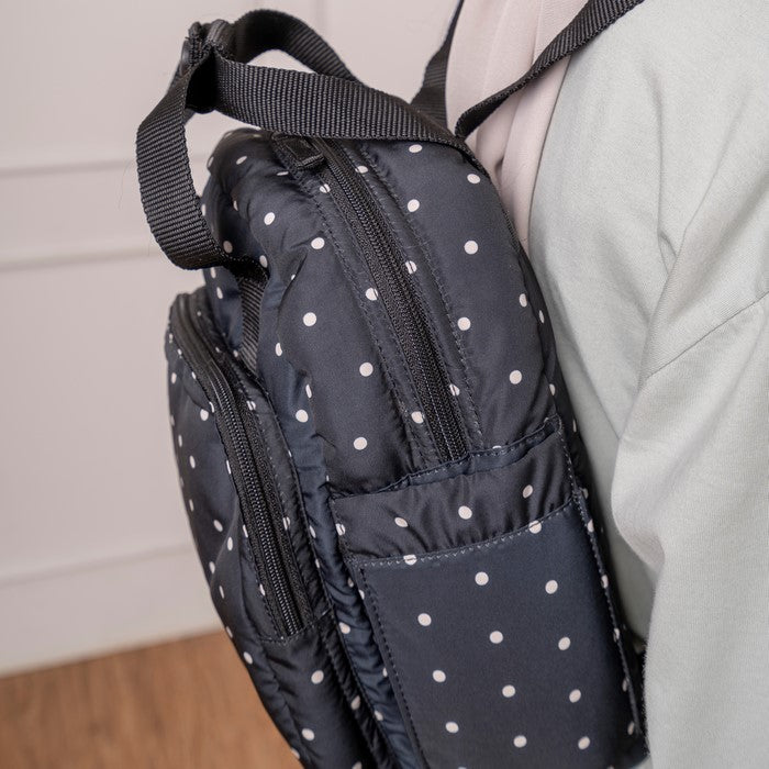 Flashy Tas Ransel Wanita Larbert Eight Polkadot Hitam