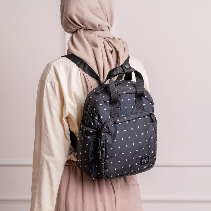 Flashy Tas Ransel Wanita Larbert Eight Polkadot Hitam