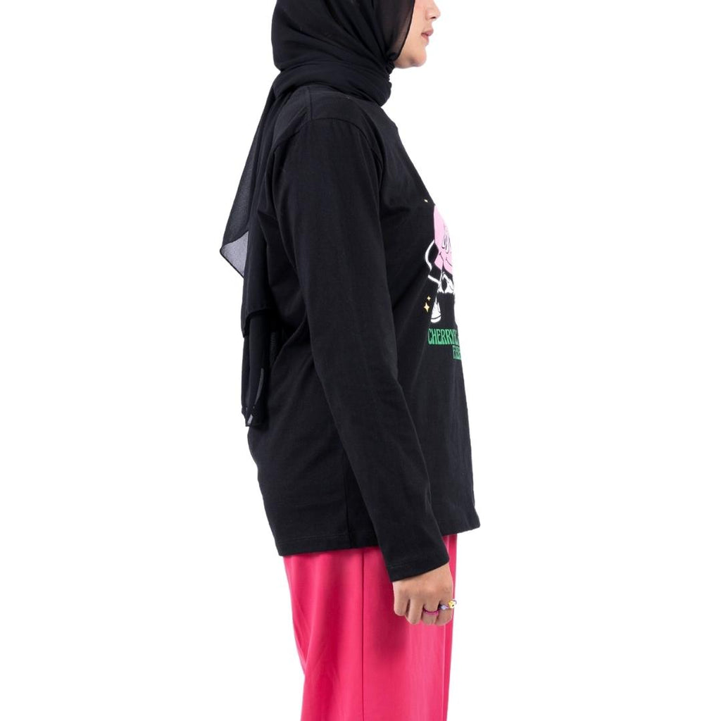 Flashy Kaos Lengan Panjang Wanita Humphreys Hitam