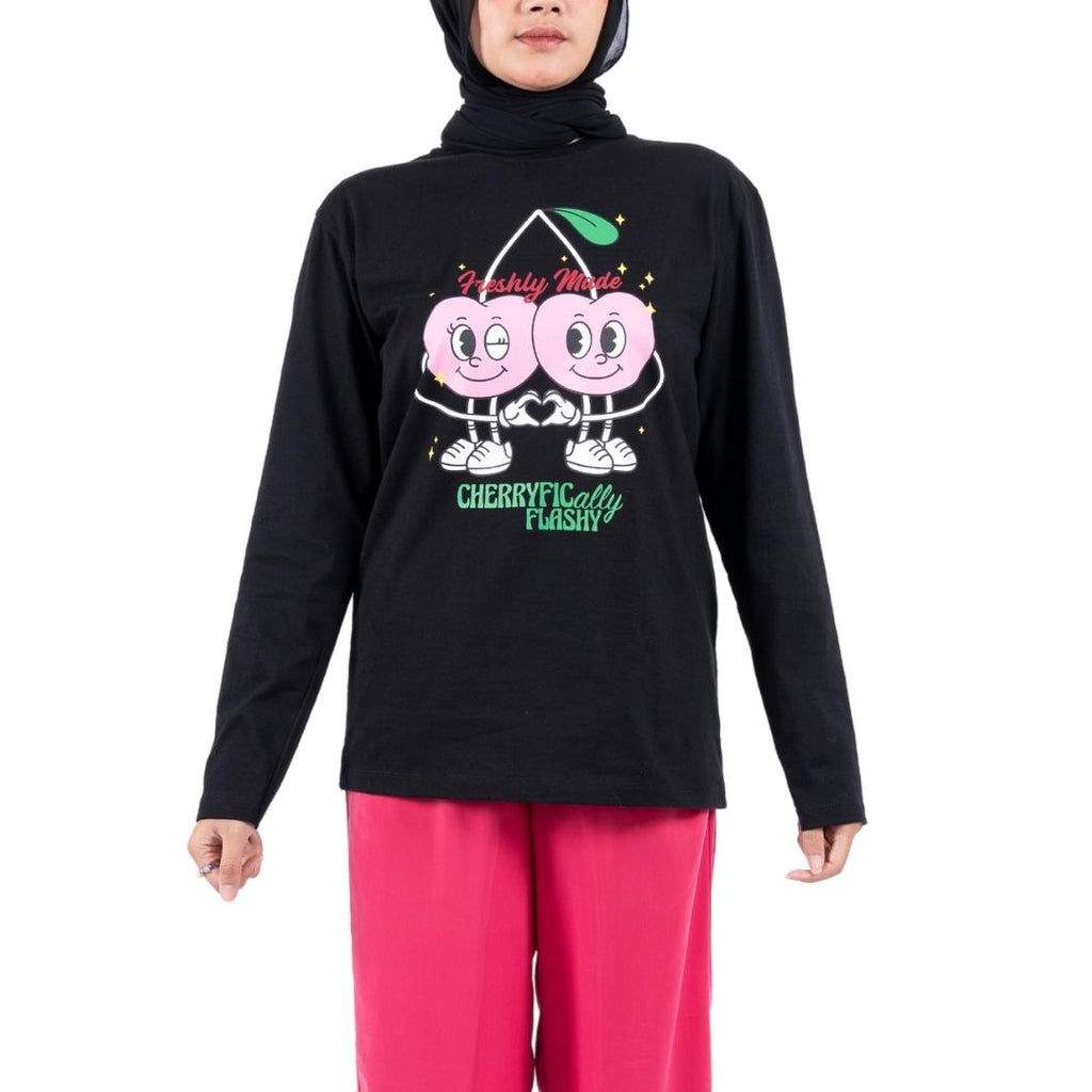 Flashy Kaos Lengan Panjang Wanita Humphreys Hitam