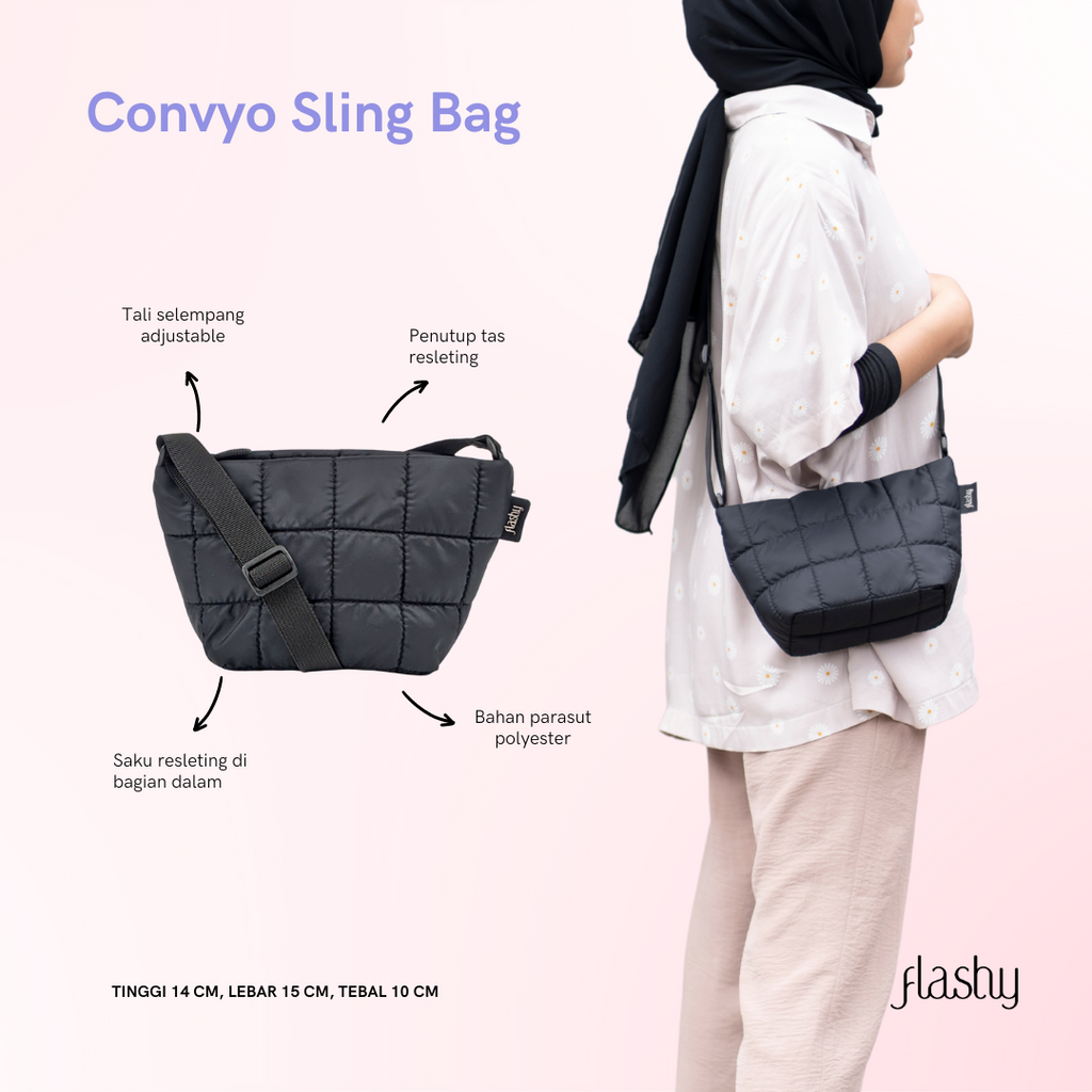 Flashy Tas Selempang Wanita Convyo Hitam