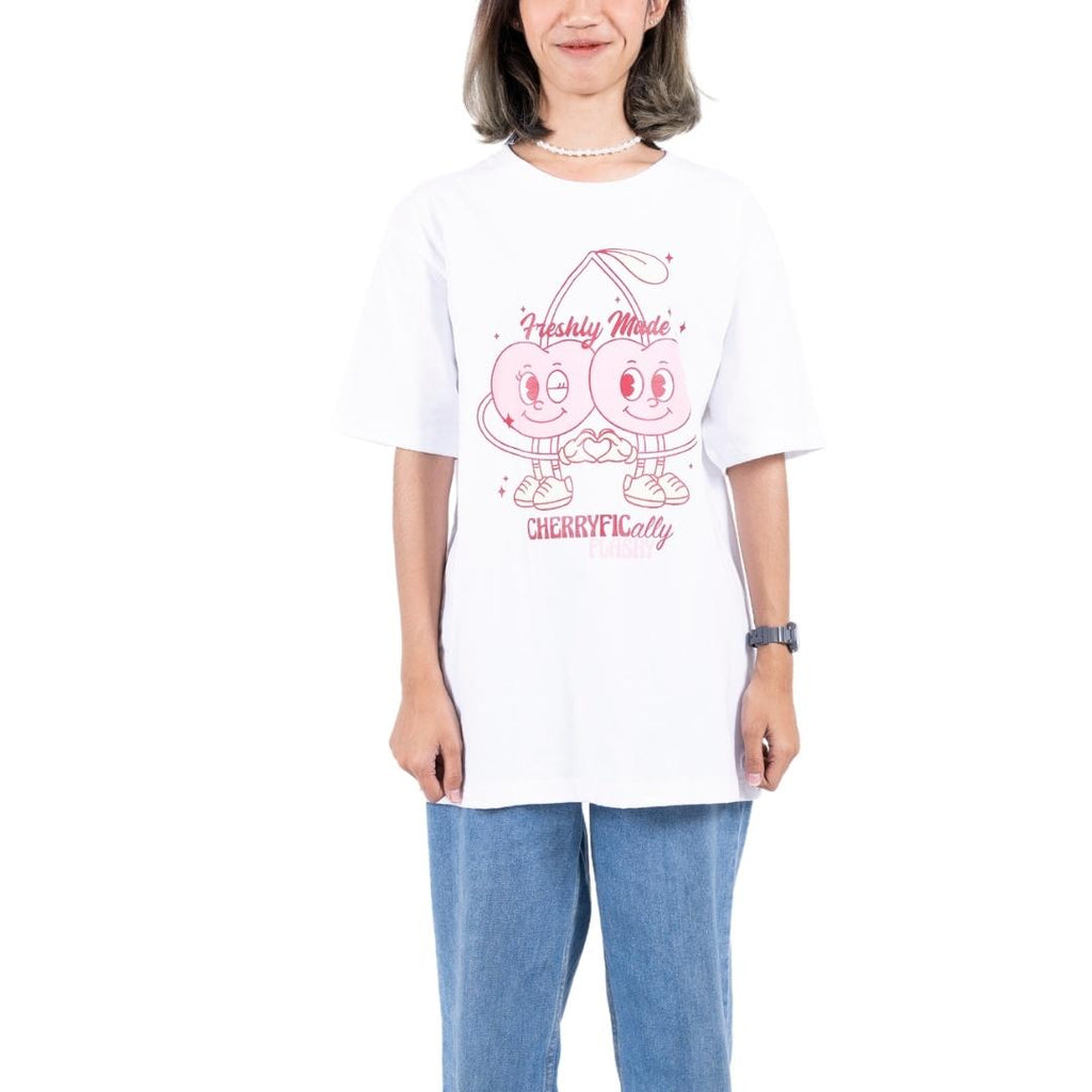 Flashy Kaos Lengan Pendek Wanita Draecy Putih
