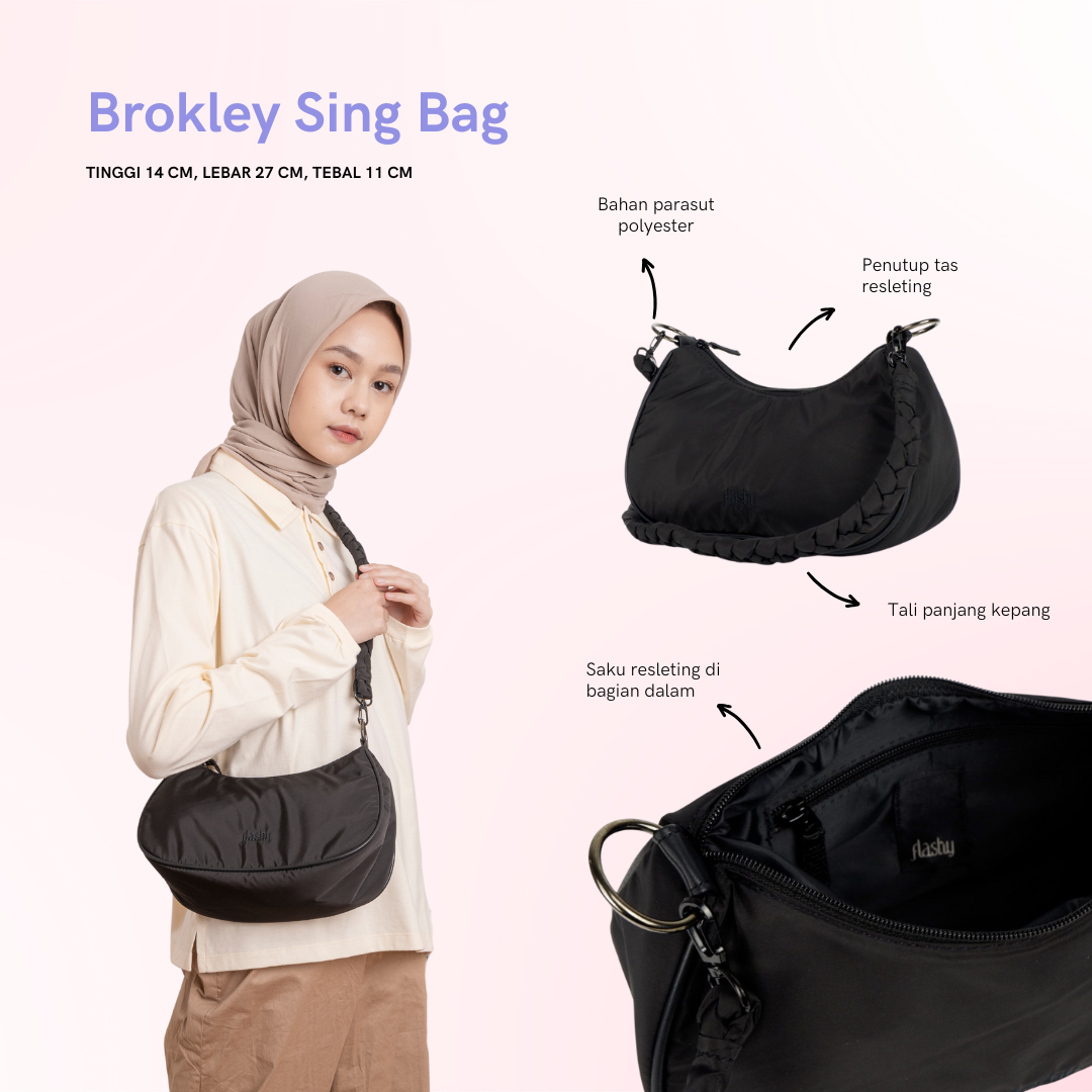 Flashy Tas Kempit Wanita Brokley Hitam