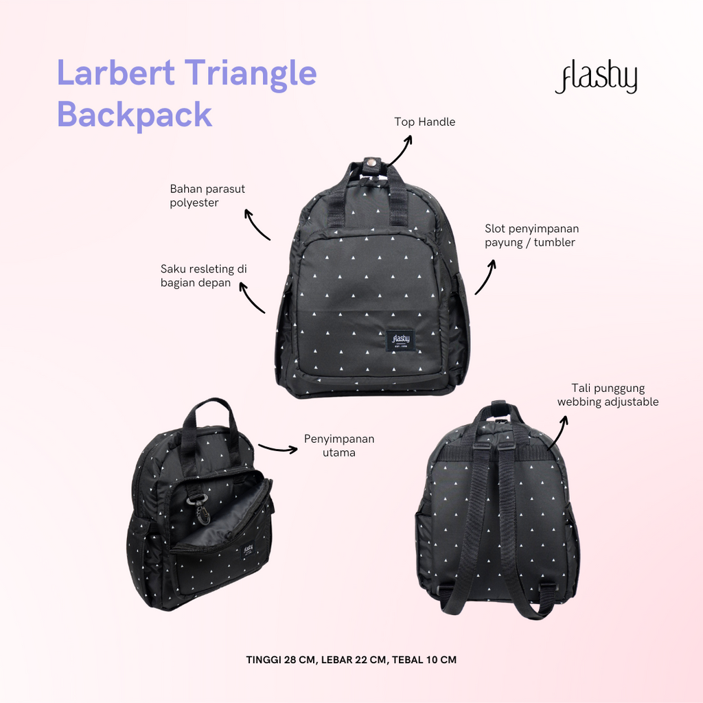 Flashy Tas Ransel Wanita Larbert Eight Motif Segitiga