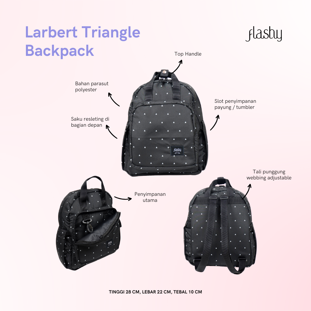 Flashy Tas Ransel Wanita Larbert Eight Motif Segitiga