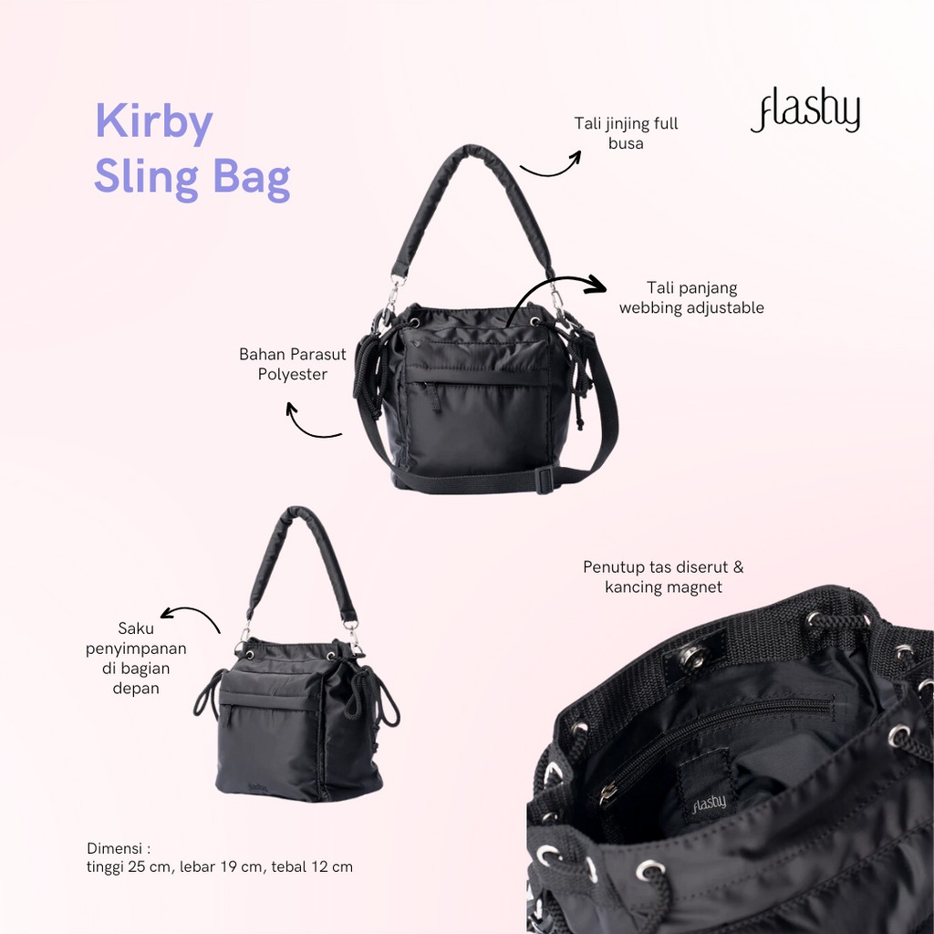 Flashy Tas Selempang Wanita Kirby Hitam