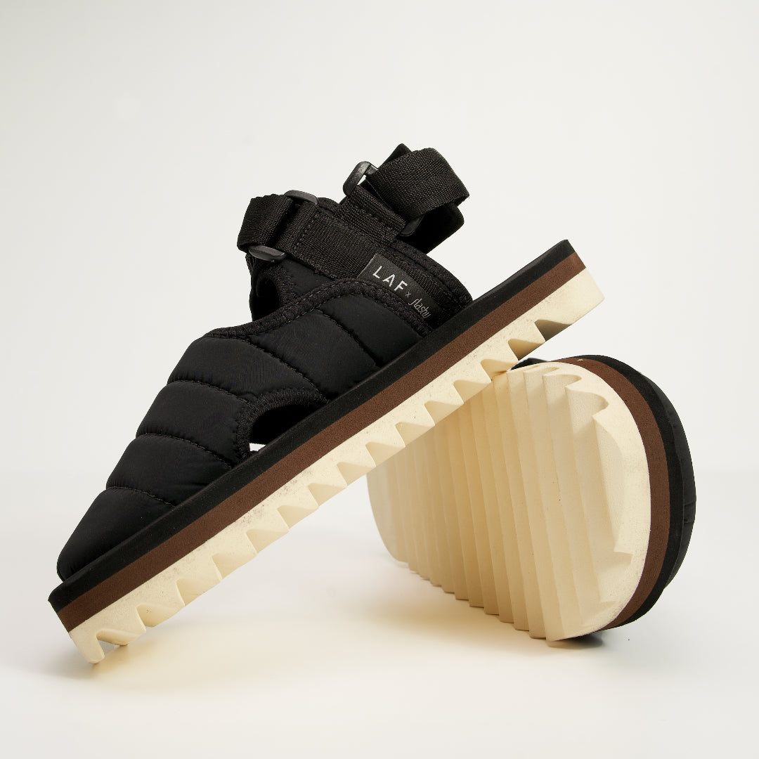 Sepatu Sandal Flashy x LAF Project Posh Hitam