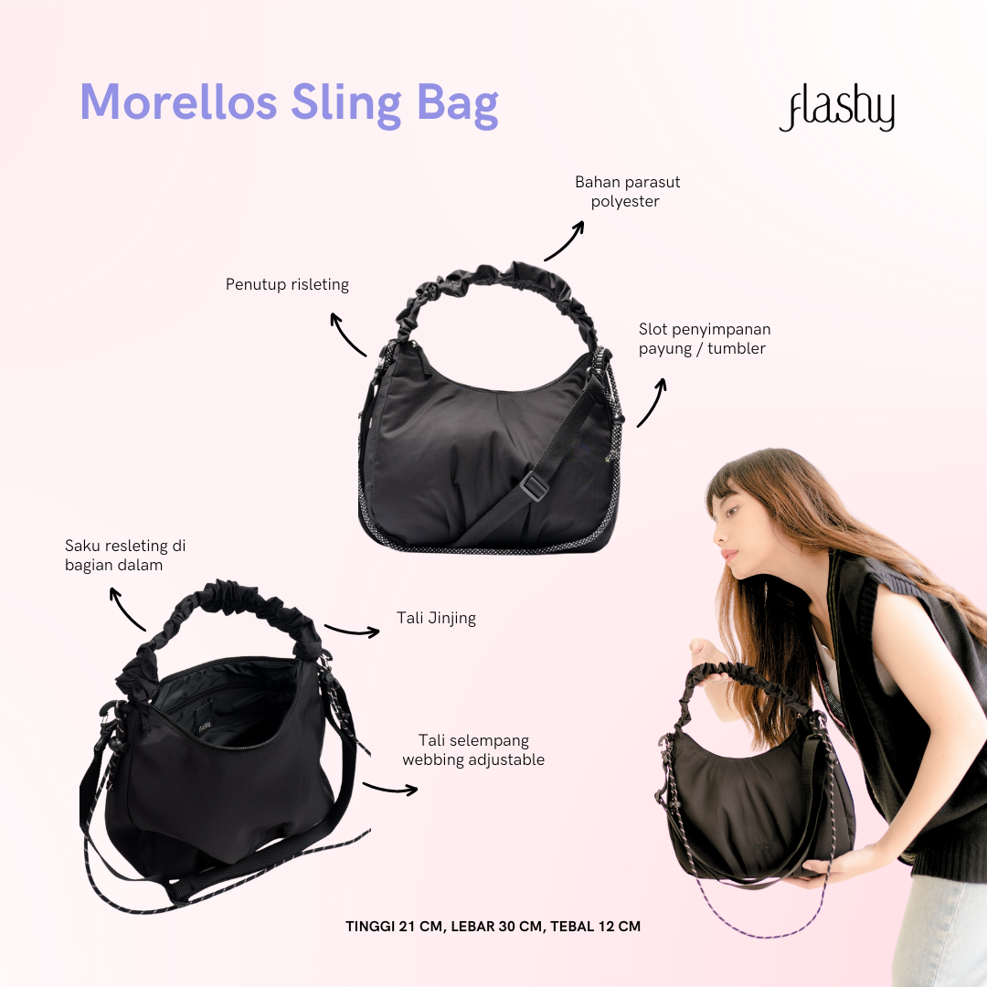 Flashy Tas Selempang Wanita Morellos Four Hitam