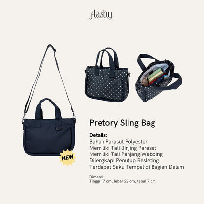 Flashy Tas Selempang Pretory Hitam Polkadot