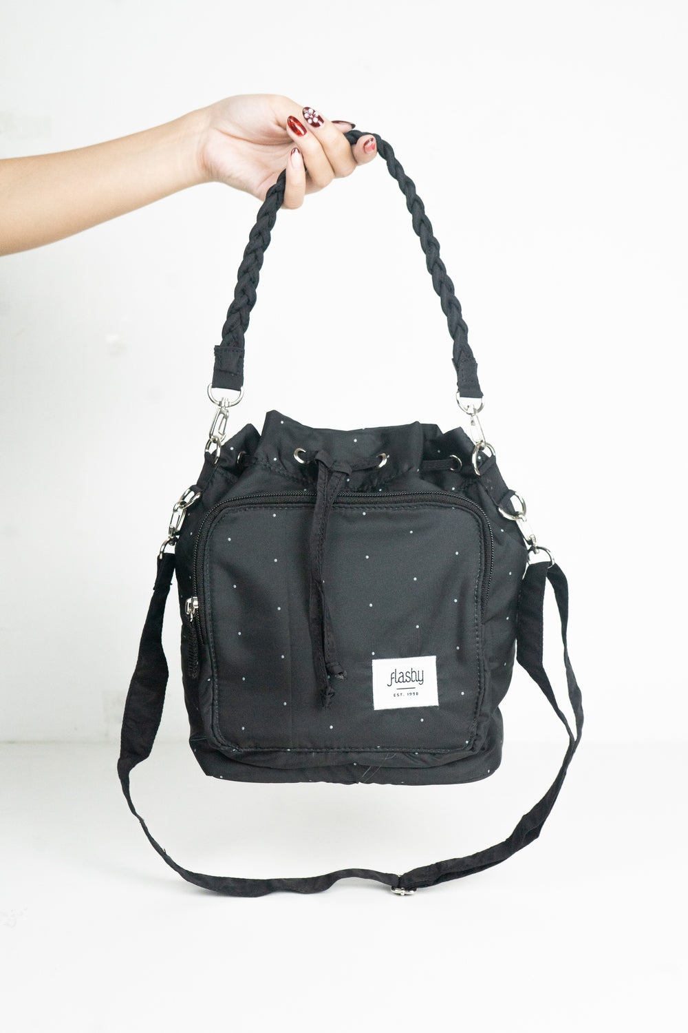 Flashy Tas Selempang Wanita Delfish Hitam Polka