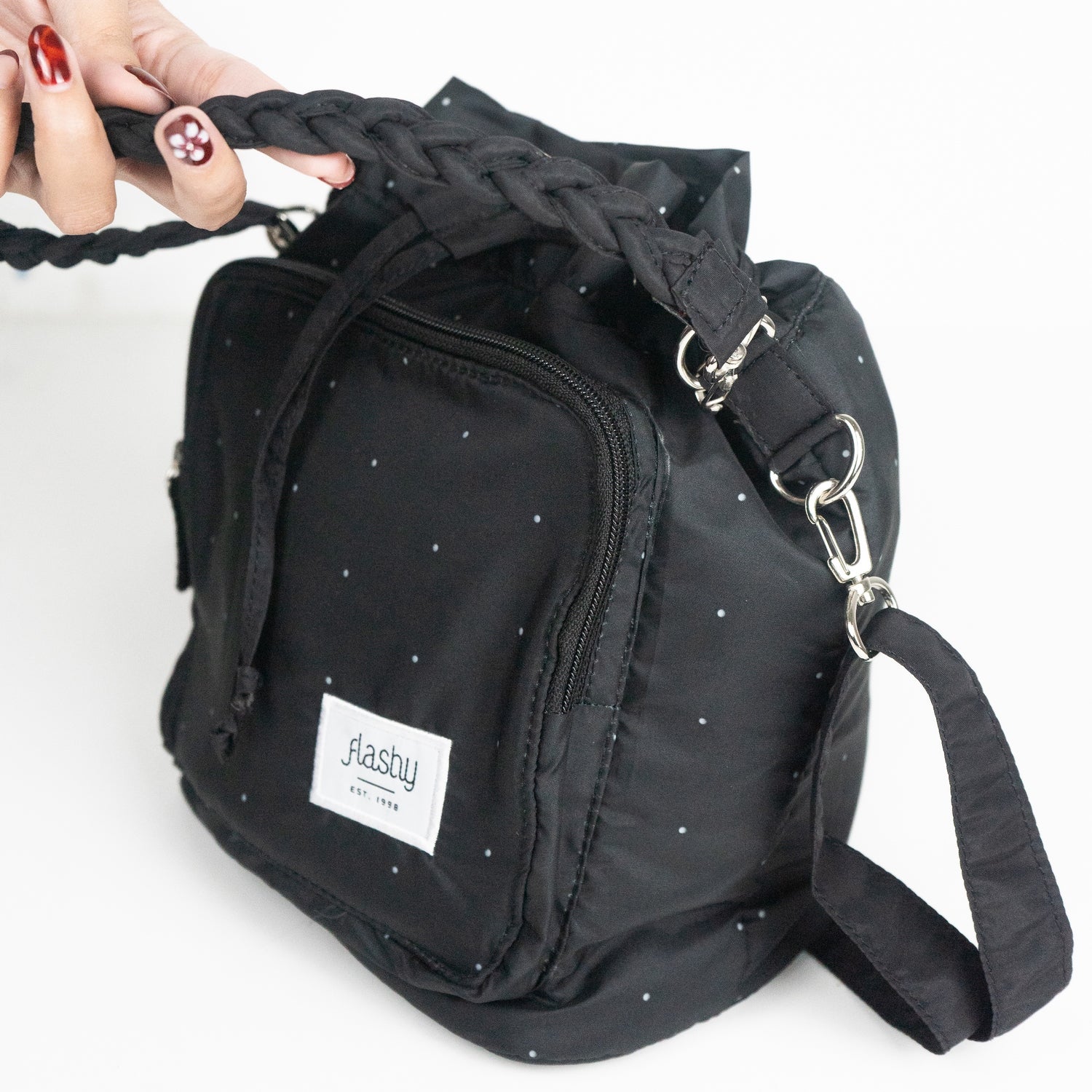 Flashy Tas Selempang Wanita Delfish Hitam Polka