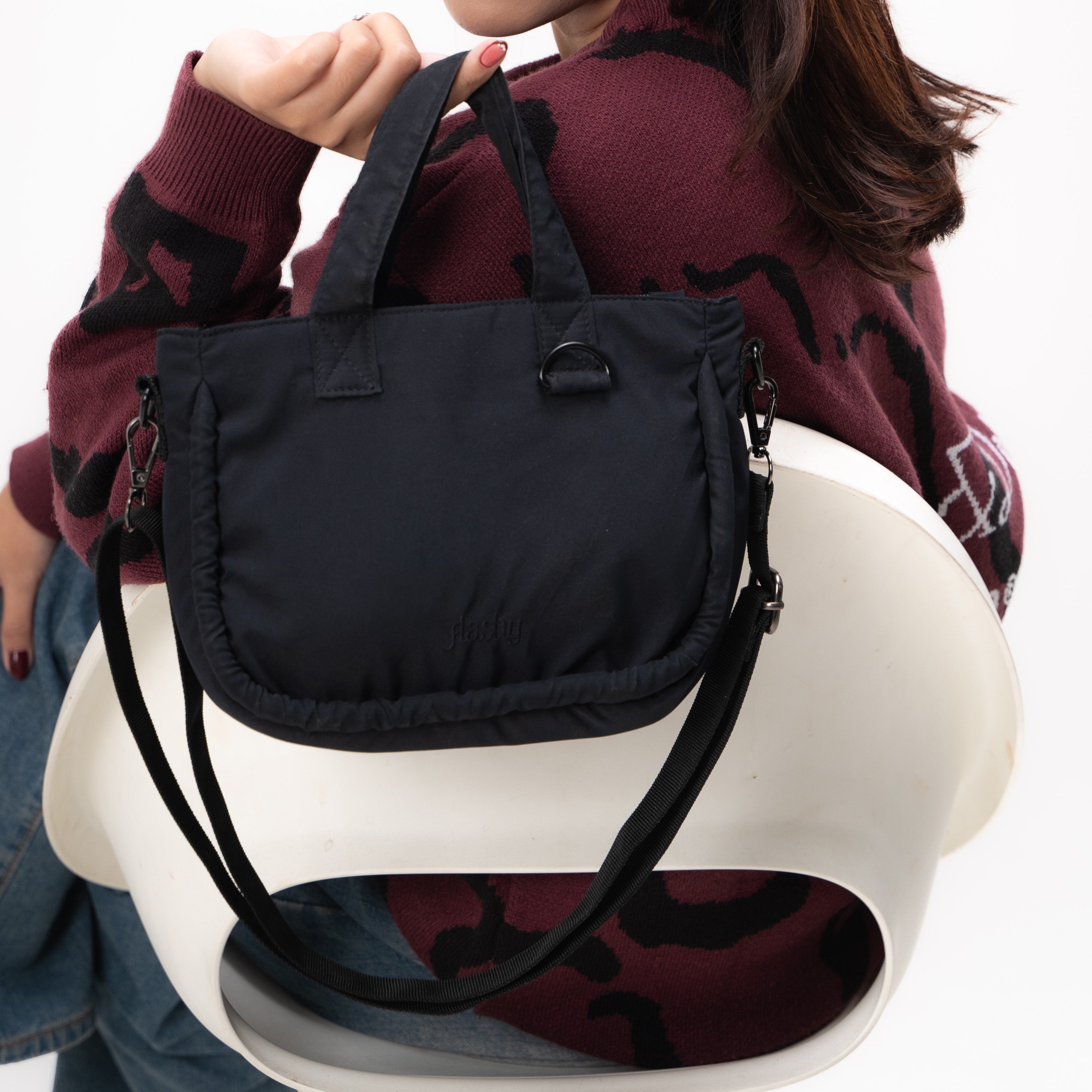 Flashy Tas Selempang Pretory Hitam Polos