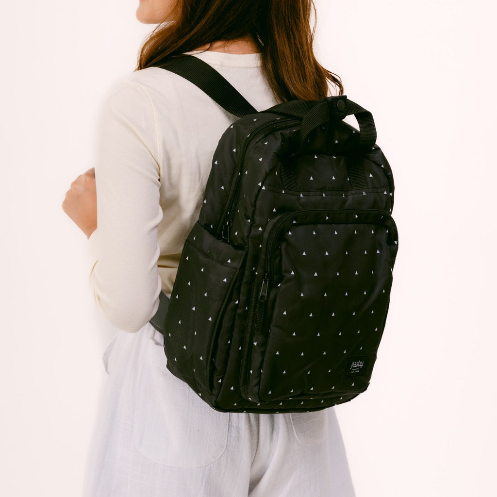 Flashy Tas Ransel Helvilo Hitam Segitiga