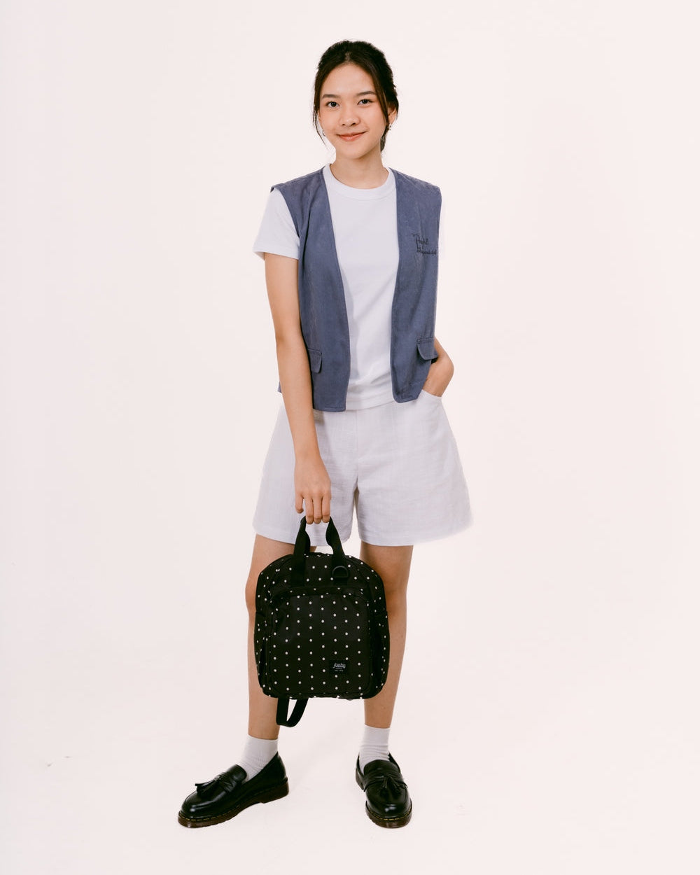 Flashy Tas Ransel Wanita Larbert Eight Polkadot Hitam