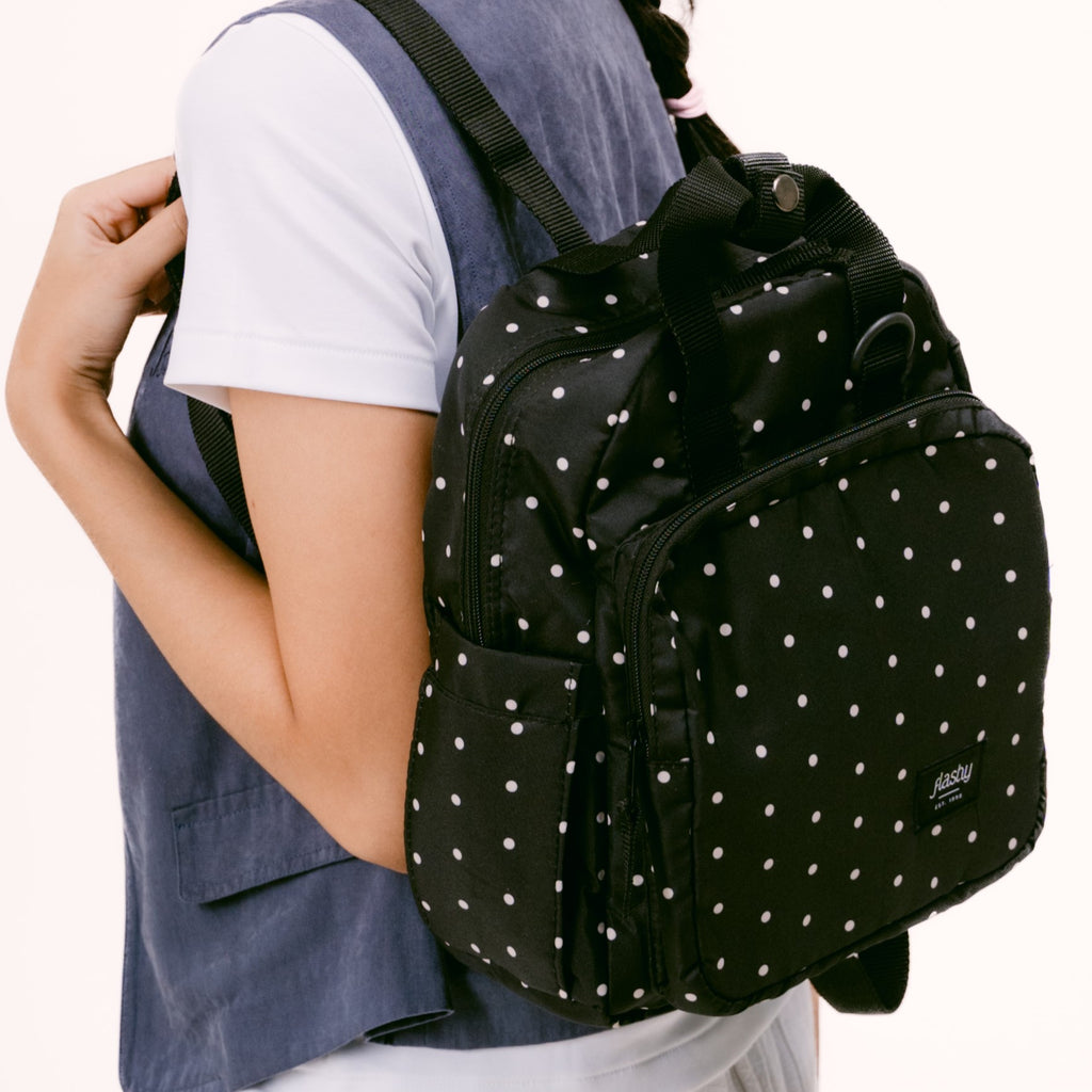 Flashy Tas Ransel Wanita Larbert Eight Polkadot Hitam